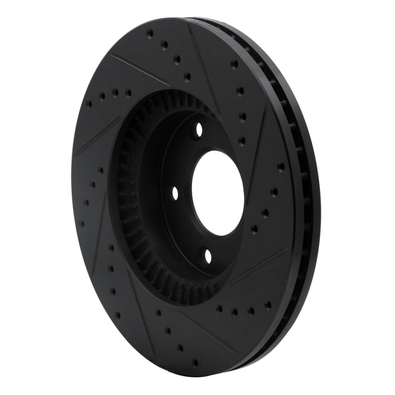 Mazda Millenia Brake Rotor (1) - Front Left - R1 Concepts - Drilled & Slotted - Black - `01-`02